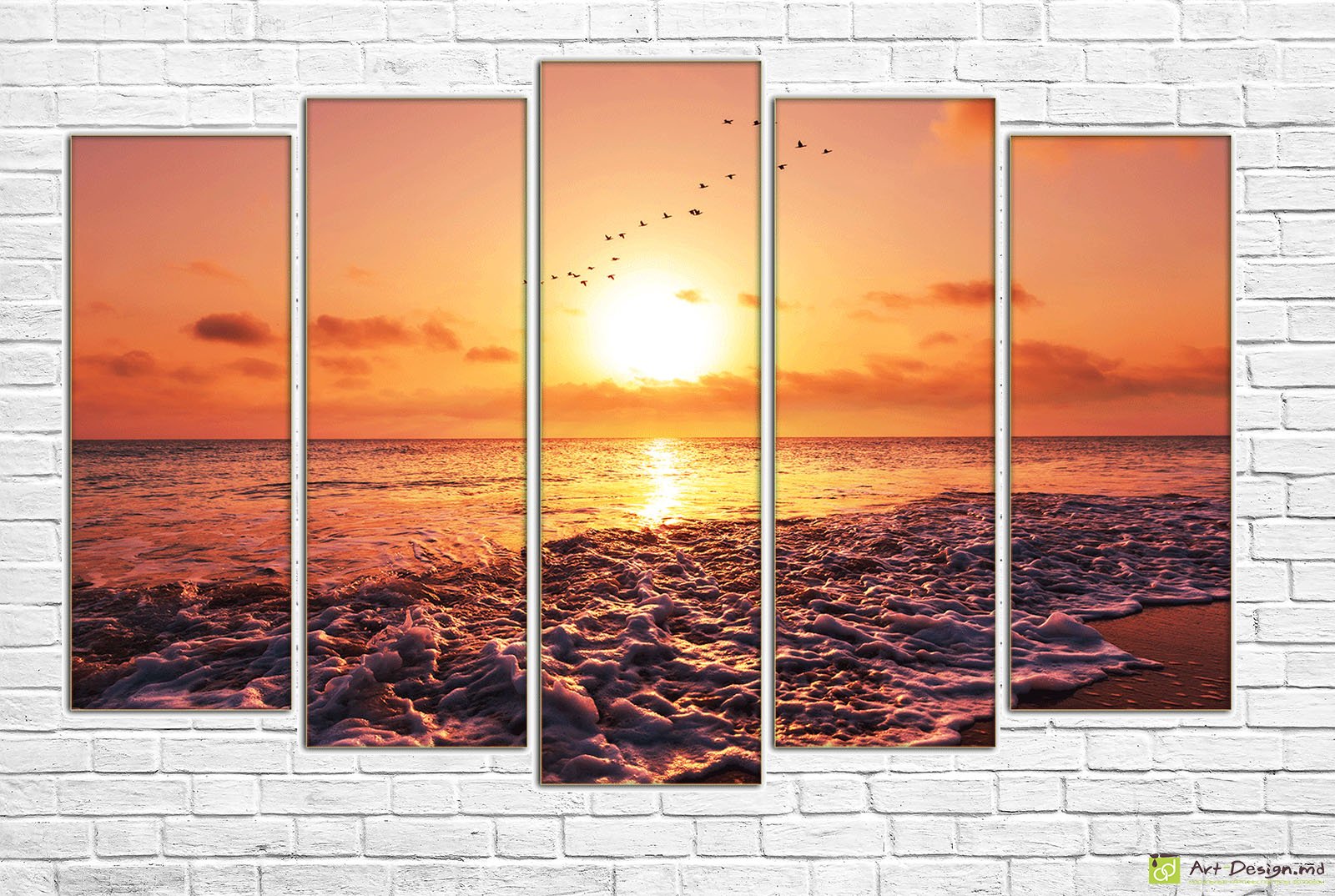 🌅 Tablou modular „Apus spectaculos pe mare”