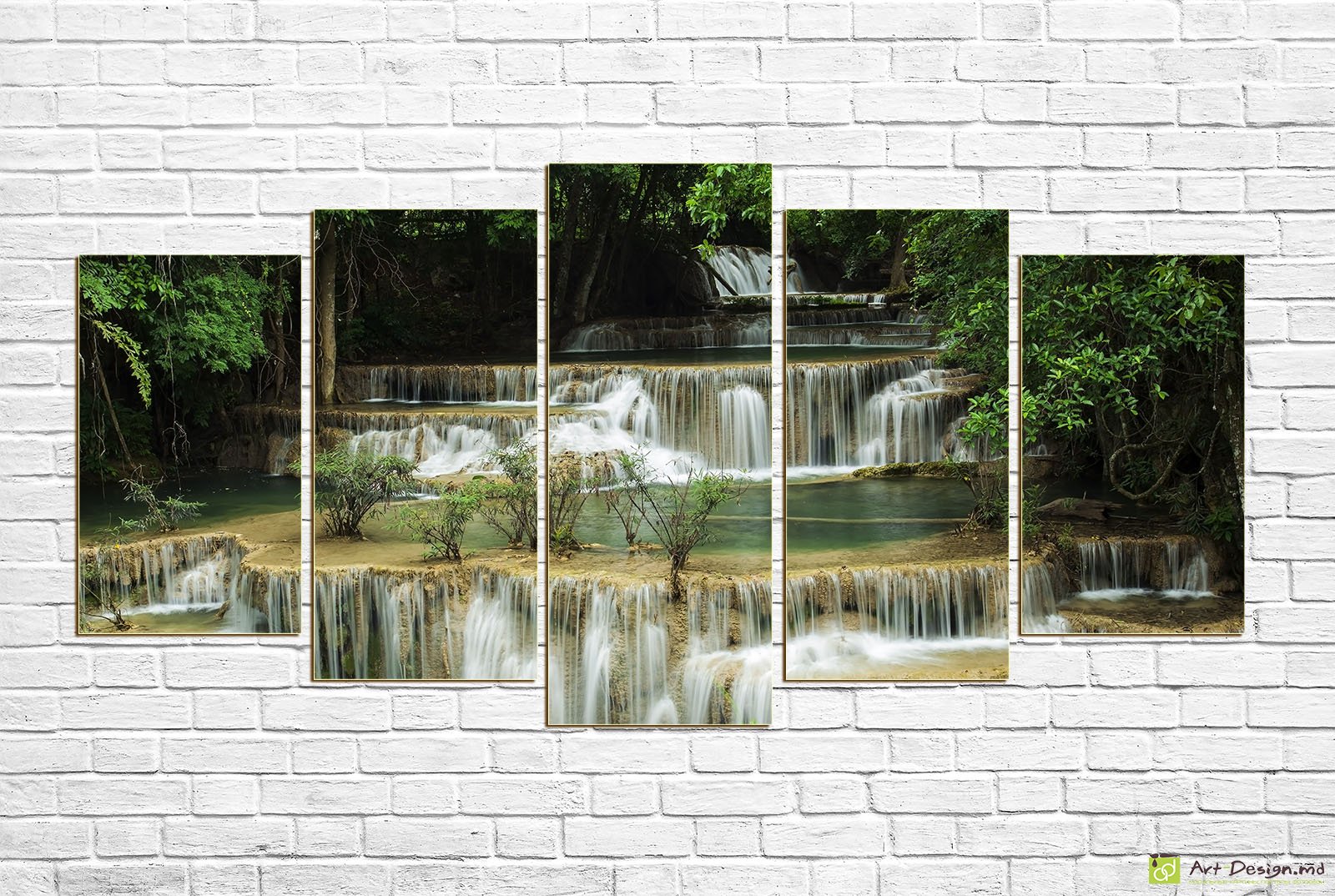 🏞️ Модульная картина Многоуровневый лесной водопад