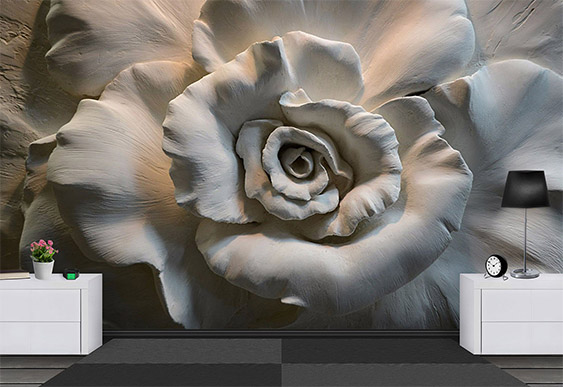 Fototapet la comanda - Trandafir cu efect 3D