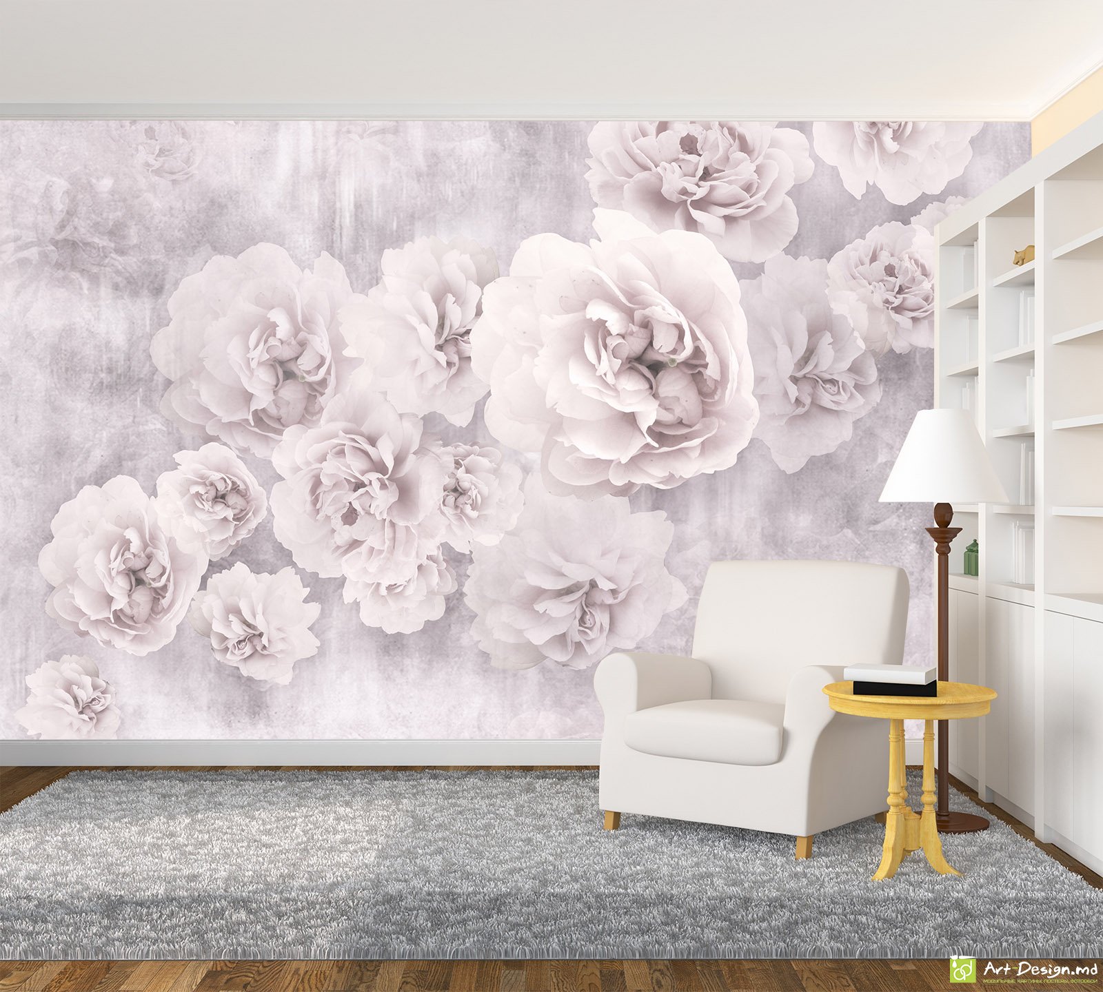 Fototapet la comanda - Bujorii de grunge_2