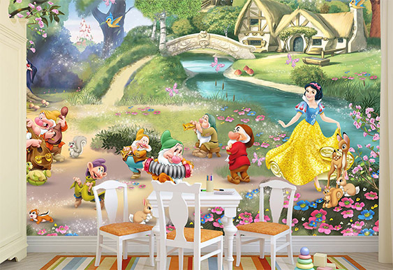 Fototapet pentru copii - Albă ca zăpadă și cei șapte pitici