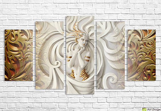 ✨ Модульная картина Белое сияние женского образа