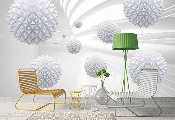 Fototapet cu efect 3D - Tunel și 3D bile_6