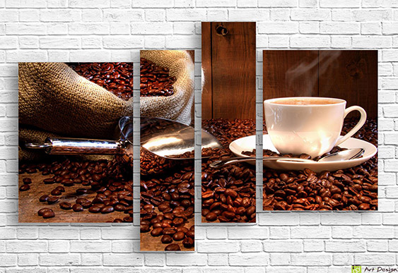 ☕ Tablou modular Aroma cafelei proaspăt prăjite