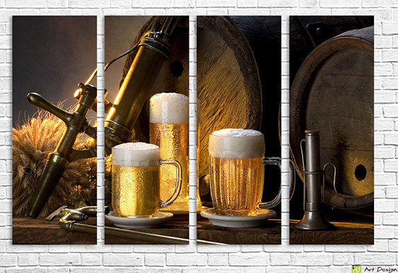 ☕ Tablou modular Cappuccino aromat și boabe de cafea