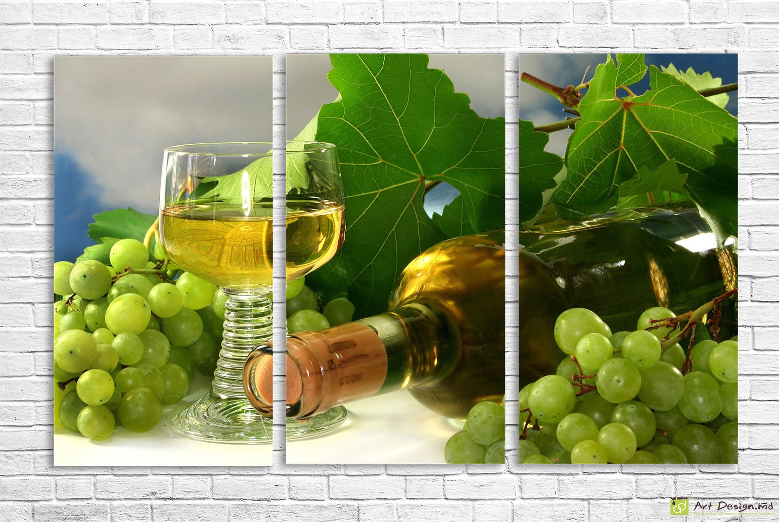 🍷 Модульная картина Солнечный виноград и белое вино