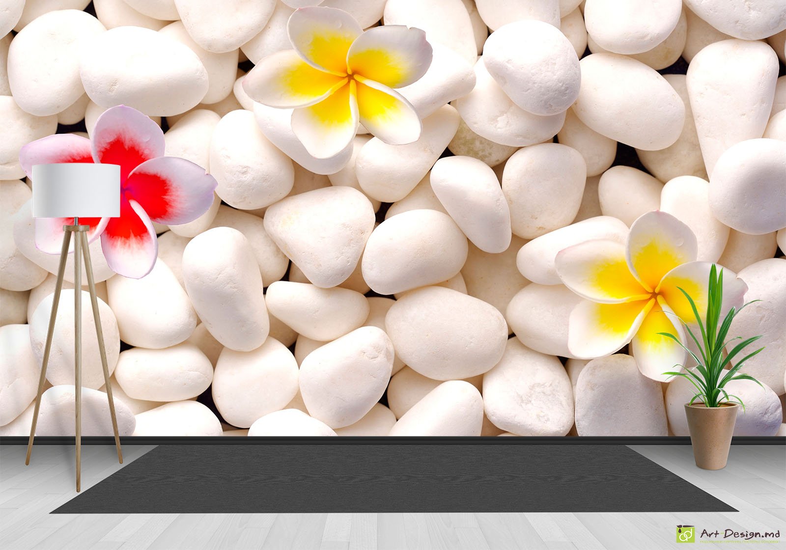 Fototapet la comanda - Pietre spa și flori
