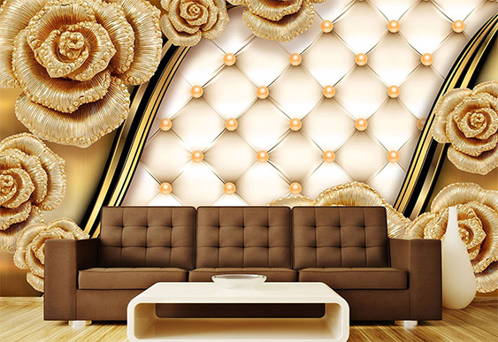 Fototapet la comanda - Flori galbeni în stilul artei