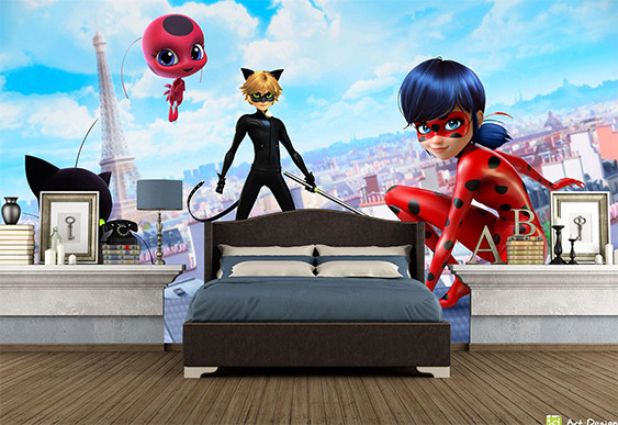 Fototapet pentru copii - Lady Bug și Super Cat