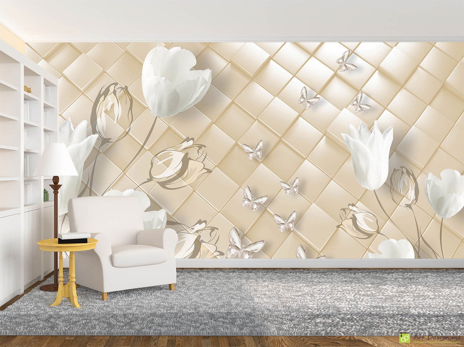 Fototapet flori - Lalele albe