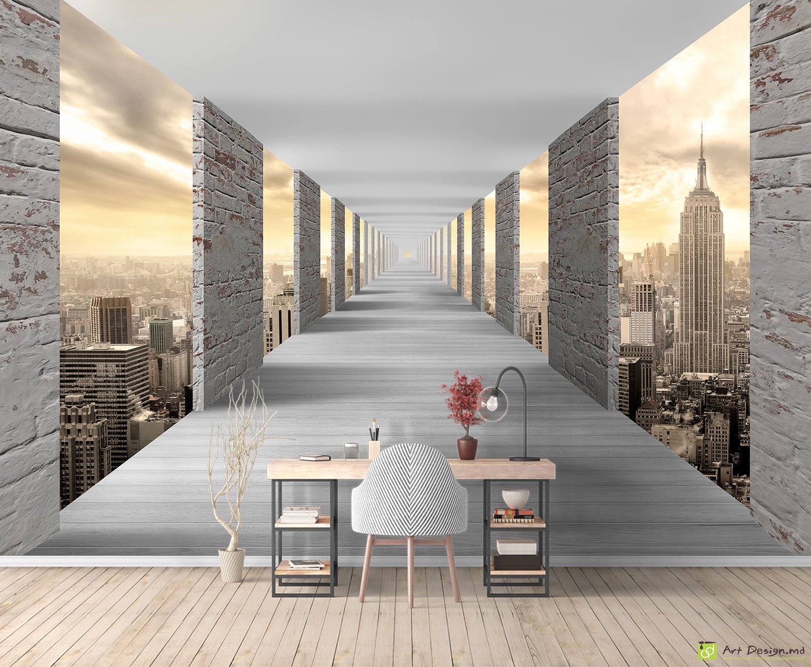 Фотообои на стену - Город и Туннель