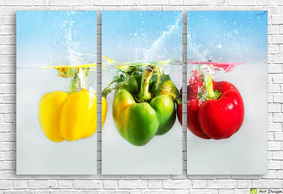 🫑 Tablou modular Ardei grași în apă