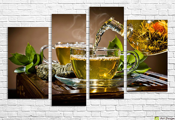 🍵 Tablou modular „Ceai verde în ceașcă”