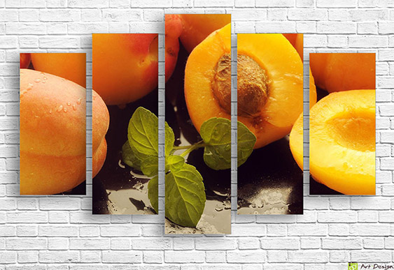 🍑 Tablou modular Caise coapte și mentă proaspătă