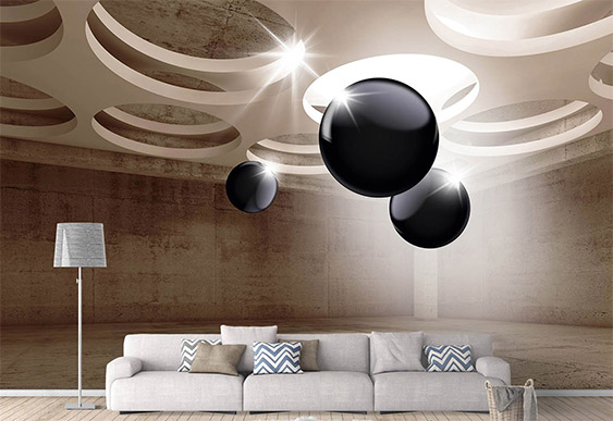Fototapet la comanda - 3D bile, negru