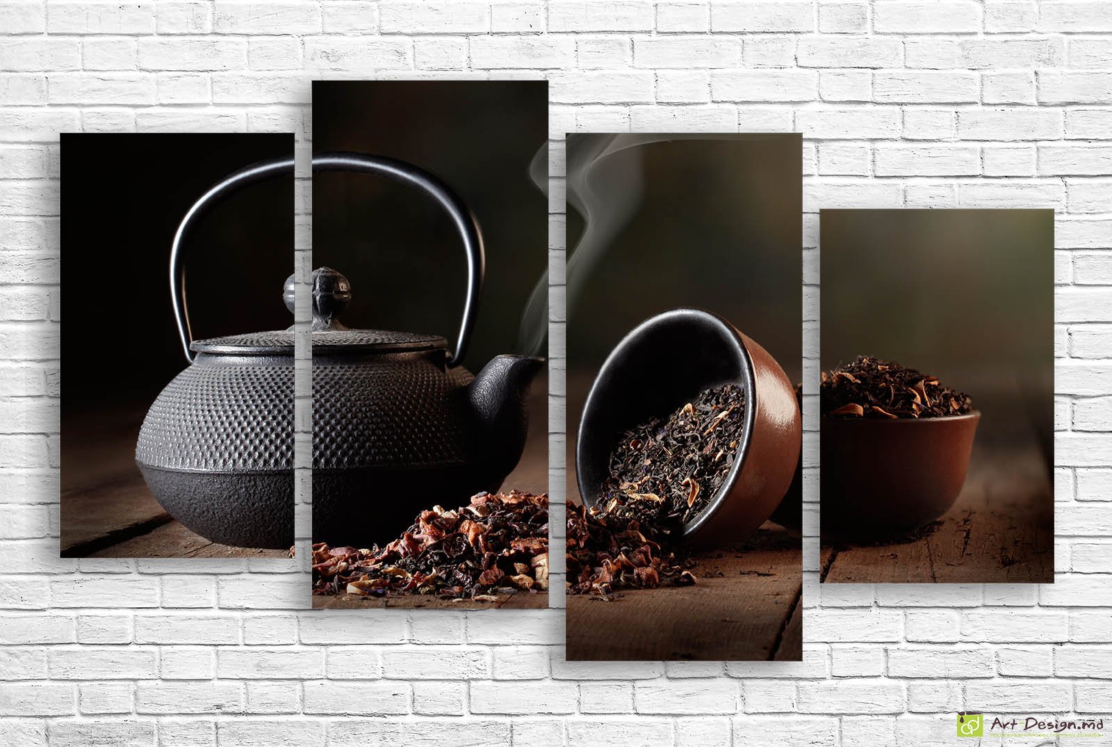 🍵 Модульная картина «Чайник и чайные листья»