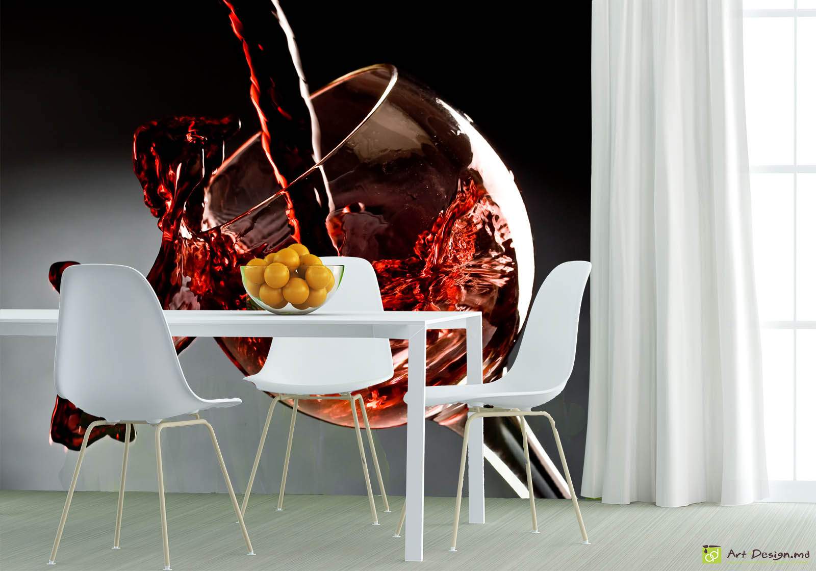 Фотообои на кухню - Бокал красного вина