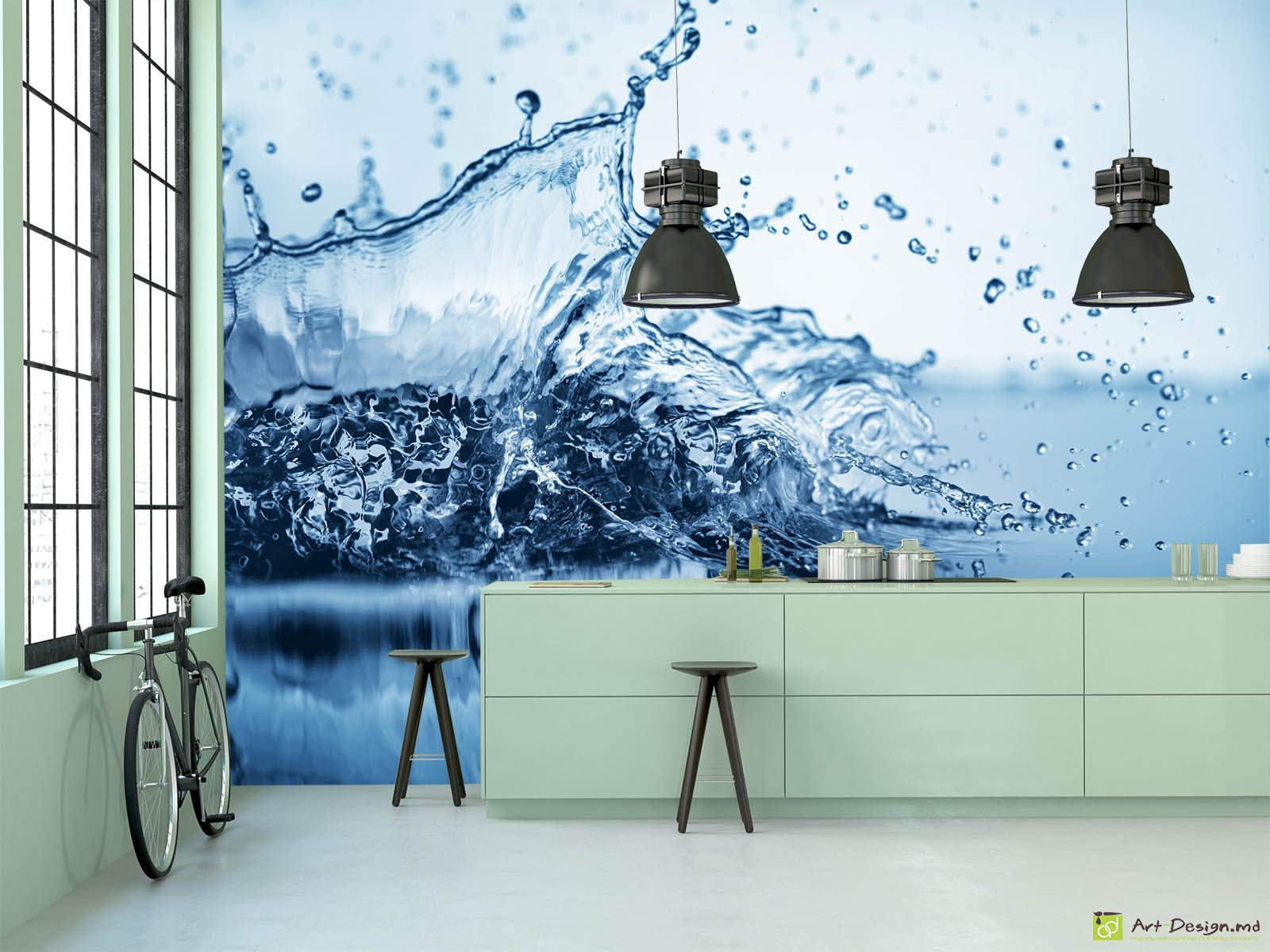 Фотообои на кухню - Брызги воды