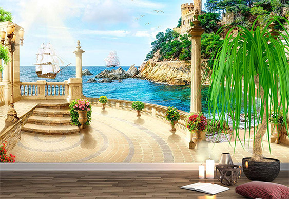 Fototapet - Balcon cu vedere la mare