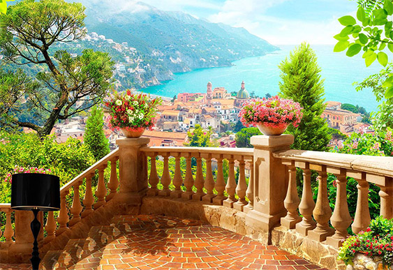 Фотообои на стену - Морской пейзаж, Террасы, арки_9