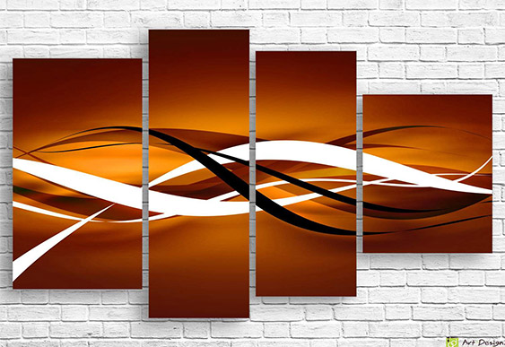 🌊 Tablou modular „Flux cald al liniilor”