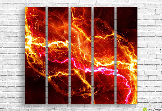 🔥 Tablou modular „Flux de foc”