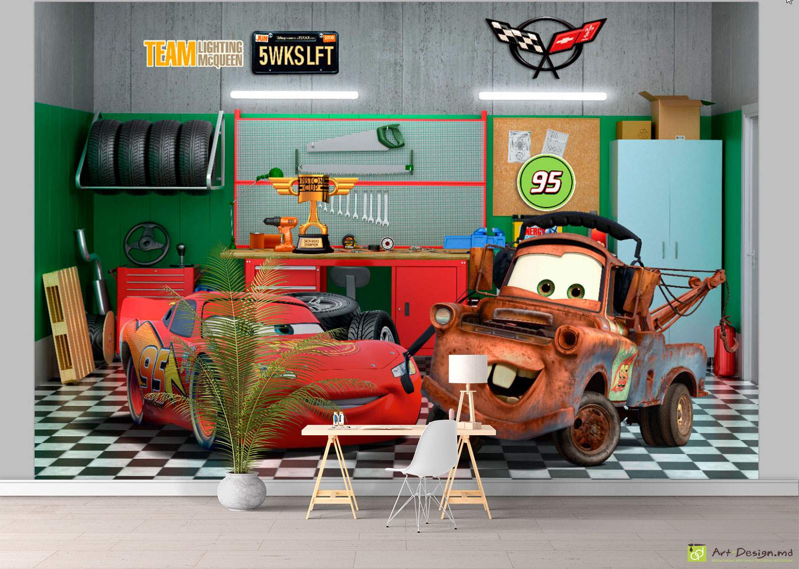 Фотообои Детские - Тачки в гараже