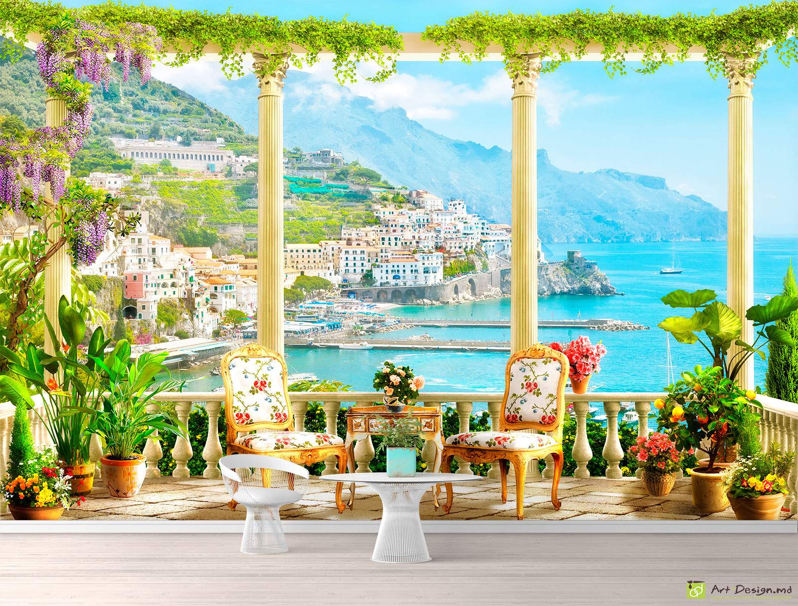 Fototapet fressco - Terasa cu vedere la mare_3