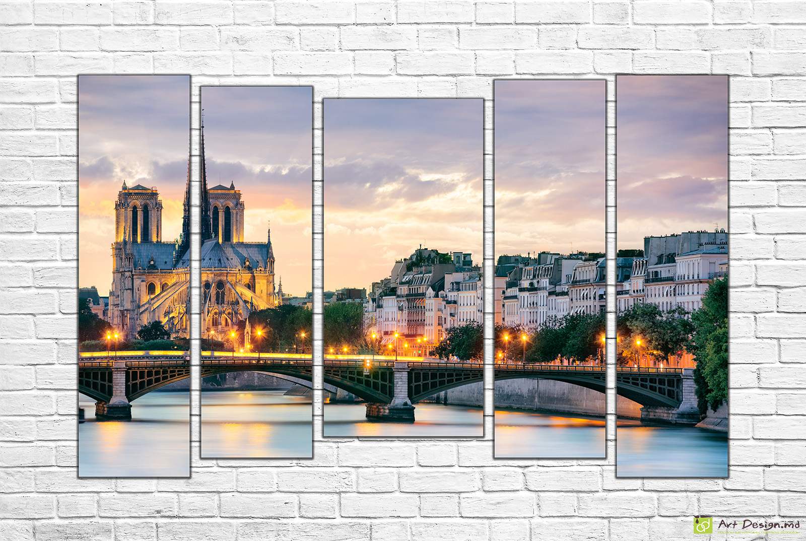 ⛪ Модульная картина Нотр-Дам де Пари на закате