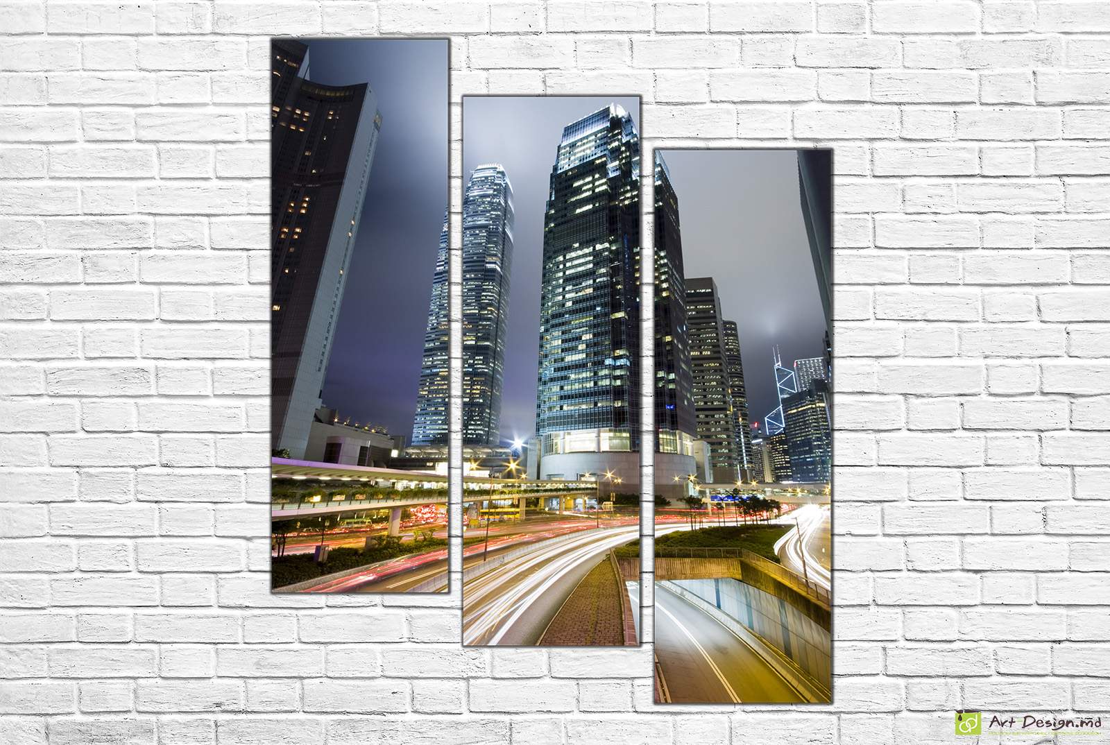 🌃 Tablou modular „Hong Kong noaptea”