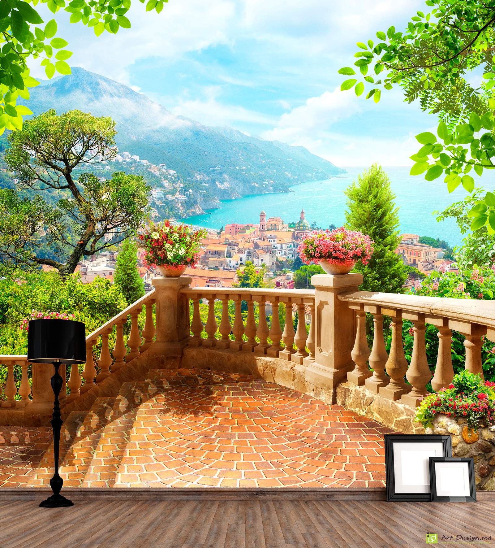 Фотообои на стену - Морской пейзаж, Террасы, арки_3