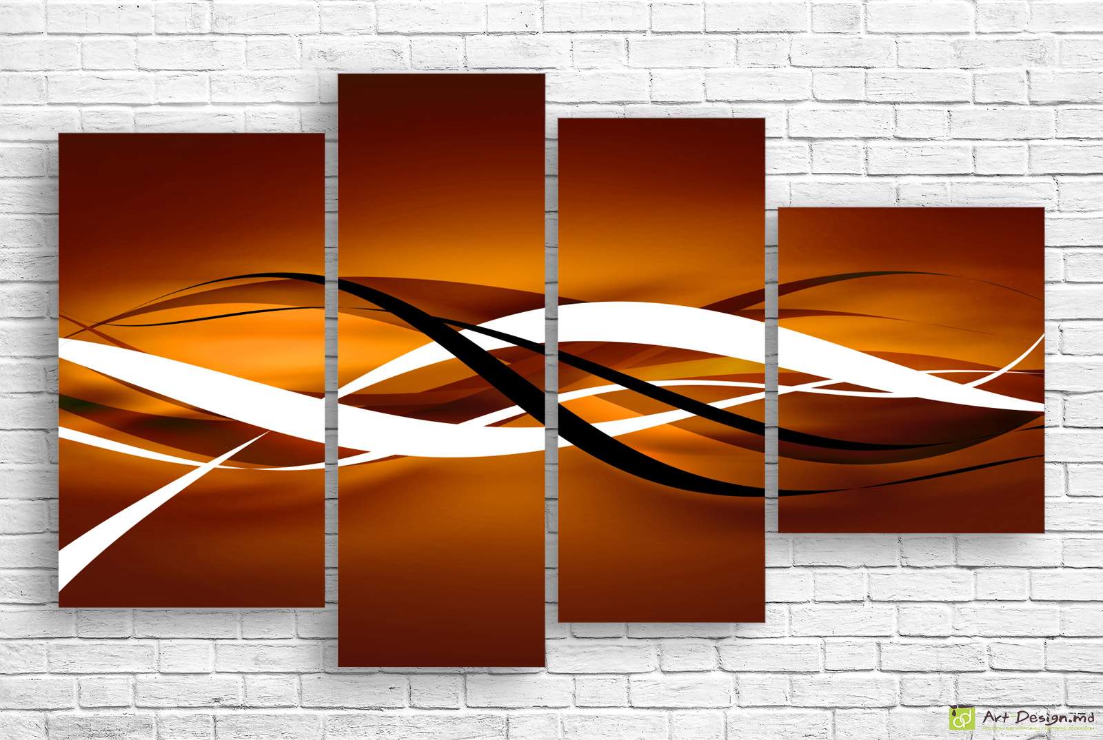 🌊 Tablou modular „Flux cald al liniilor”