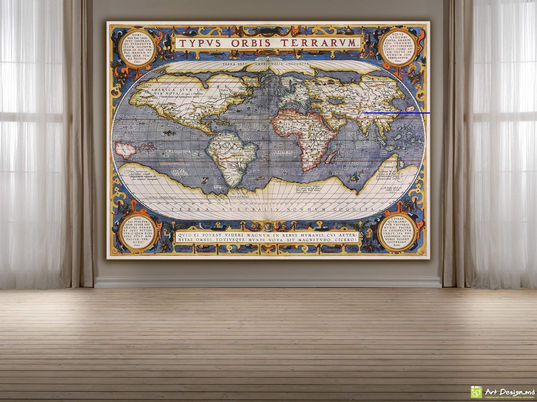 Tablou pe pânză, Harta lumii antice