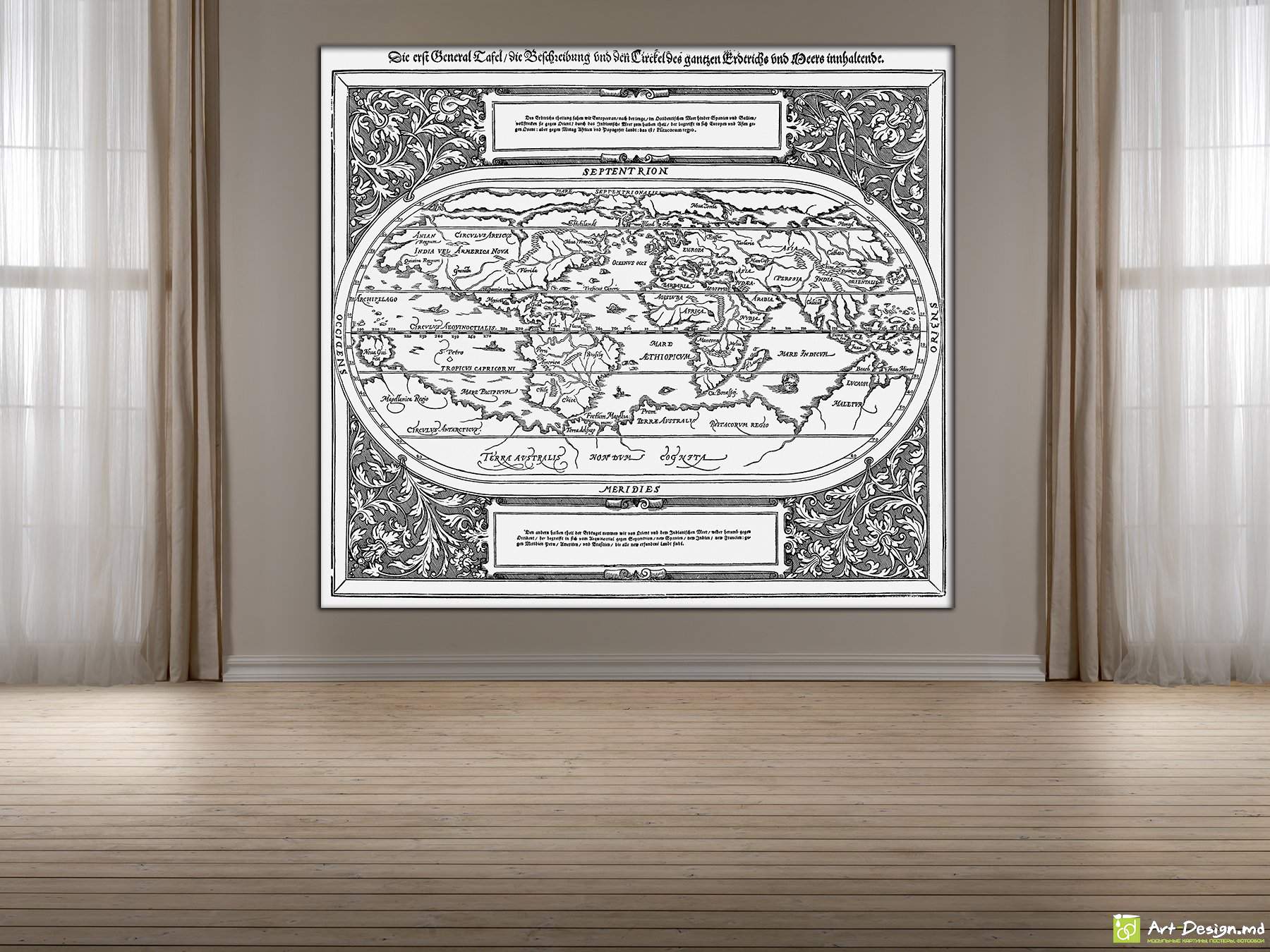 Harta istorică a lumii, Tablou pe perete