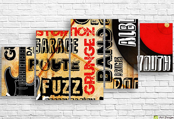 🎸 Модульная картина Grunge Rock Style