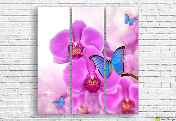 🌸 Модульная картина: Белые орхидеи в шоколаде