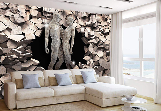 Fototapet cu efect 3D - Iubirea din piatră