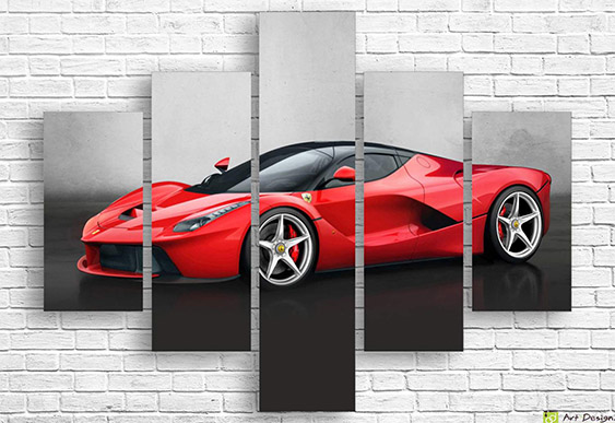 Модульная картина - Синяя гоночная