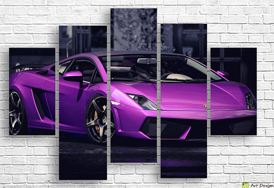Tablou Multicanvas - Viteza violetа