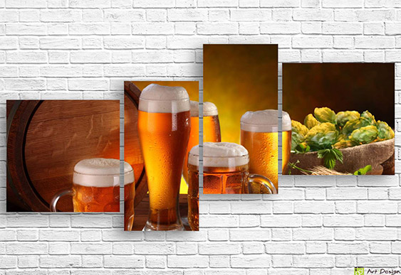 Tablou Multicanvas - Pahare cu bere