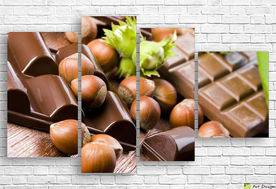 Tablou Multicanvas - Ciocolată și nuci