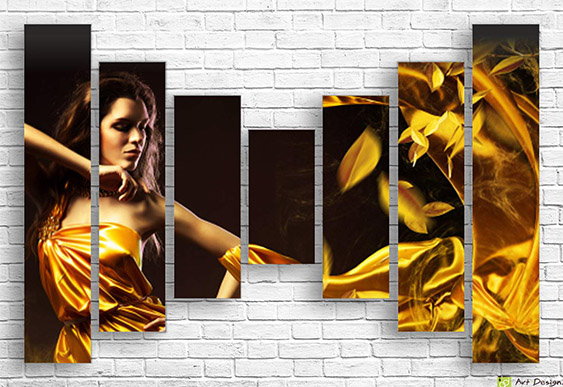 ✨ Модульная картина «Золотые крылья ангела»