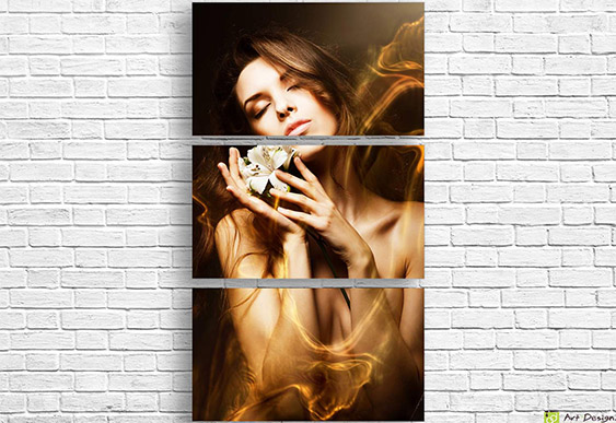 🎧 Модульная картина Девушка в наушниках танцует под музыку