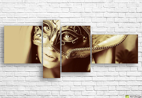 🎭 Tablou modular „Misterul măștii”