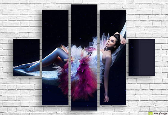 💃 Tablou modular Pasiune roșie la malul oceanului