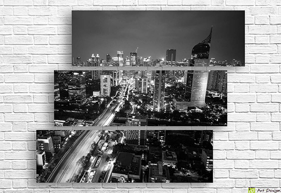 🌃 Модульная картина Ночной Дубай: Панорама с высоты