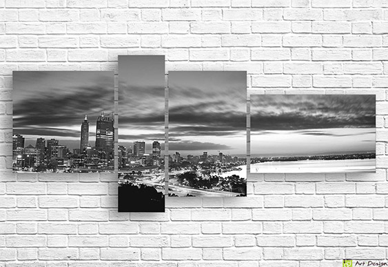 🏙️ Tablou modular alb-negru: Manhattan în amurg