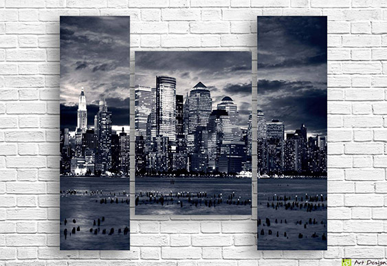 🏙️ Tablou modular alb-negru: Jakarta noaptea