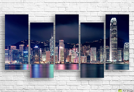🌃 Модульная картина Ночной Дубай и Бурдж-Халифа