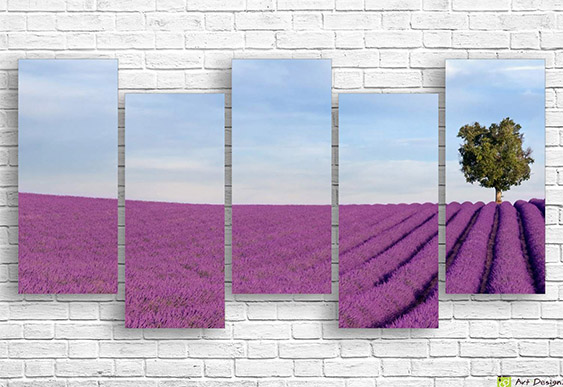 🌅 Tablou modular Palmieri pe fundalul apusului oceanic